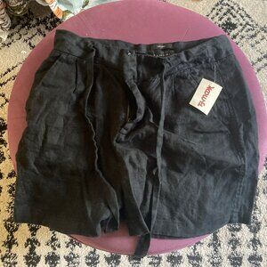 Tahari 100% Linen Shorts, Black, size M